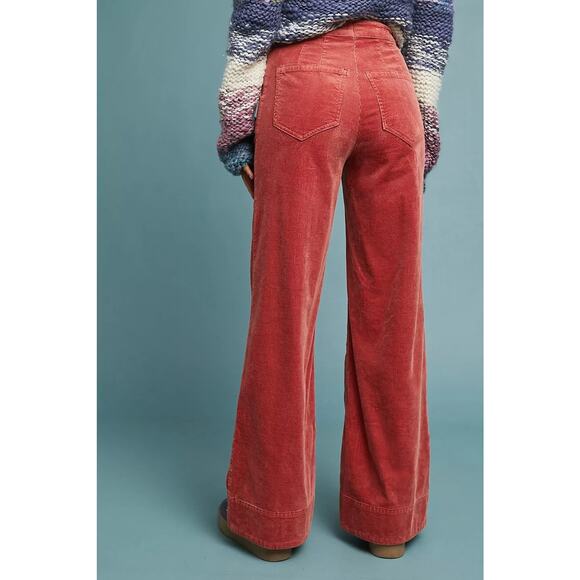 Anthropologie Pilcro Rust High Rise Corduroy Wide Leg Pants 27 X 30 - Picture 3 of 8